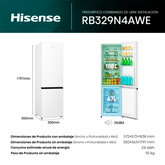 Frigorífico Combi Hisense RB329N4AWE Blanco - 255 L, No Frost, Eficiencia E y bajo ruido
